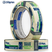 Малярська стрічка Blue Dolphin MT- 627 (25мм*50м), високоефективна, сильна адгезія, біла/жовта