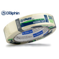 Малярська стрічка Blue Dolphin MT- 627 (25мм*50м), високоефективна, сильна адгезія, біла/жовта
