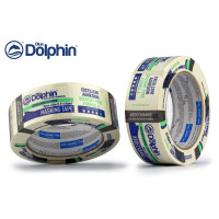 Малярська стрічка Blue Dolphin MT- 627 (48мм*50м), високоефективна, сильна адгезія, біла/жовта