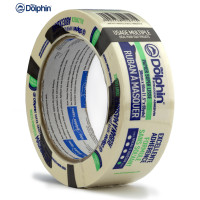 Малярська стрічка Blue Dolphin MT- 627 (48мм*50м), високоефективна, сильна адгезія, біла/жовта