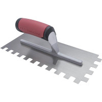Зубчатый шпатель, изогнутый Notched Trowels Soft Grip из стали, форма квадрат (13*13*13мм) 15670