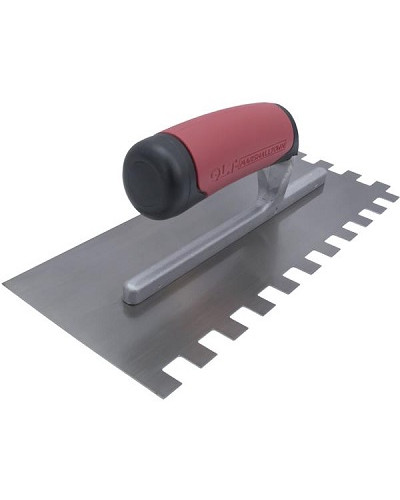 Зубчатый шпатель, изогнутый Notched Trowels Soft Grip из стали, форма квадрат (13*13*13мм) 15670