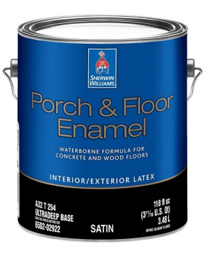 Эмаль SW Porch&Floor Enamel Satin Ext/Int, латексная, полуматовая, ультра-темная база (3,48л)